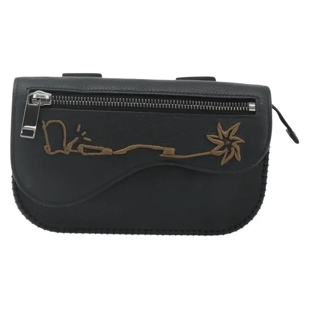 Dior Leather Saddle Arm Pouch Cactus Jack Black